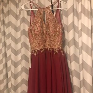 JJ house custom burgundy part dress